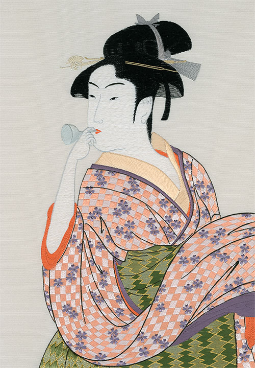 日本刺繍の美人画