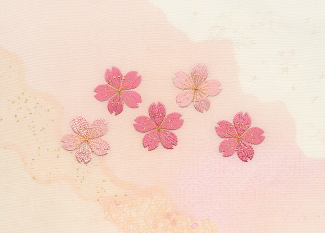 日本刺繍講座《刺繍キット 桜》 || 日本刺繍 紅会 くれないかい